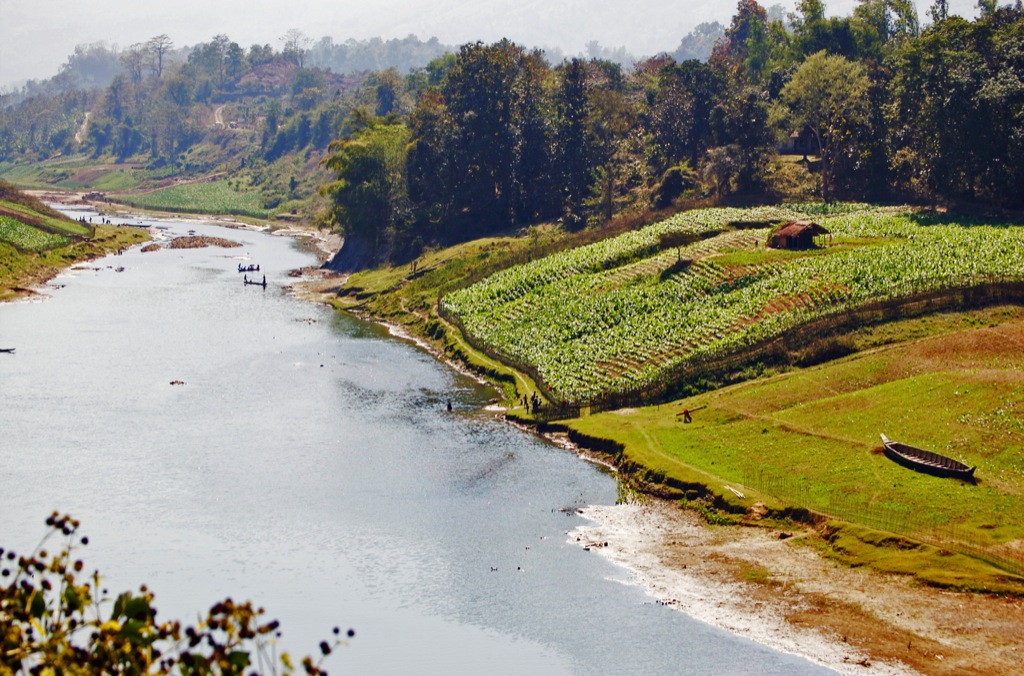 Rivers and streams flow throughout the region of Chittagong Hill Tracts.