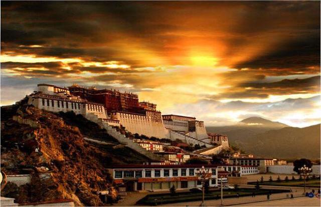 THE RISING SUN - THE LAND OF TIBET : THE SUNRISE AT POTALA PALACE, LHASA GIVES ME A SENSE OF HOPE AND AT THE SAME TIME IT REMINDS ME THAT THERE IS A GREAT CHALLENGE AHEAD OF THAT PROMISE OF HOPE.
