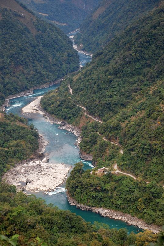 Special Frontier Force - Lohit River: This Border Road along Lohit River did not exist during 1972-73. I had the pleasure of trekking along this route.